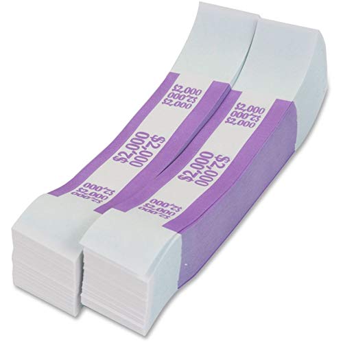 Coin-Tainer Currency Straps, Violet, 2,000, Pack of 1,000 - Thumbnail 3