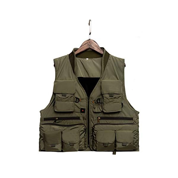 Janhiny Quick Dry Fly Fishing Vest Atmungsaktive Angeljacke mit Mesh-Futter für Angler