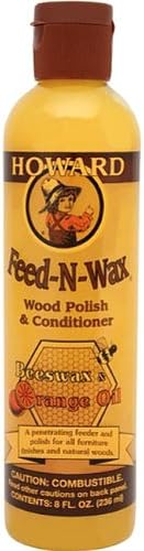 Howard Feed-N-Wax Wood Polish & Conditioner BeesWax Polish 8oz