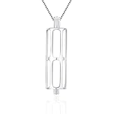 LGSY Long Tube Cage Pendants for Pearl Jewelry Making Sterling Silver, Design Cage Pendants for Women