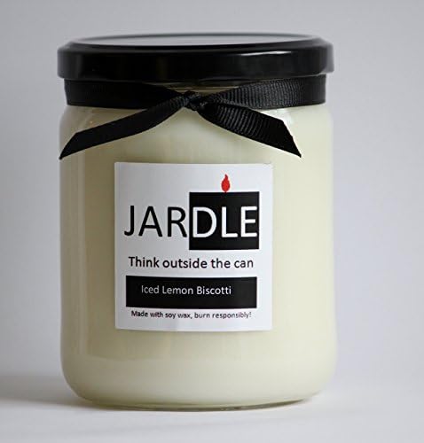 16 Oz Iced Lemon Biscotti Scented Soy Candle Lead Free, Dye Free With Cotton Wick