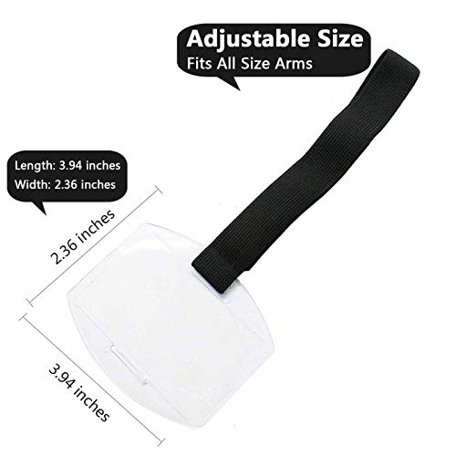 Timoo 5 PCS Arm Badge Holder Armband ID Card Holder with Adjustable Belt, Universal Size - Thumbnail 2