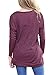 YOUHUA Women Long Sleeve Loose Button Trim Blouse solid color Round Neck Tunic T-Shirt Top