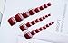 24pcs Fake Toe nails Summer Red Solid Rhinestone Decorated Bridal Wedding Short Square Full Cover with designs