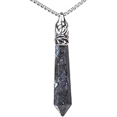 Justinstones Hexagonal Pointed Reiki Chakra Pendant Stainless Steel Chain Necklace 20 Inch Iron Gift Box