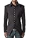 737 THELEES Mens Luxury UNIQUE Style Slim fit 8 Button Front Blazer Jacket CHARCOAL US XS(Tag size M)