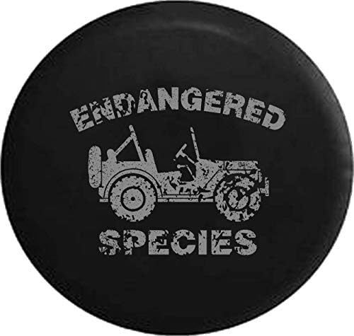 Spare Tire Cover Distress Endangered Species Spare Tire Cover fits SUV Camper RV Accessories Black 28 Inch