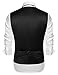 COOFANDY Mens Classic Suit Vest Paisley Floral Tuxedo Dress Waistcoat Vests,Silver Grey,Large
