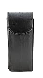 Leather Double Eyeglass & Sunglasses Combo Case Microfiber Cloths Interior