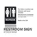 USA Made - Men's and Women's Restroom Signs ADA-Compliant Bathroom Door Signs for Offices, Businesses, and Restaurants, Black, Blue, Grey and Taupe/Tan Colors (Black Unisex)