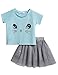 Arshiner Toddler Baby Kids Girls Summer Clothes Set Cartoon Cat Top T-Shirt + Tutu Skirts Dress Outfits