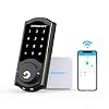 WiFi Door Lock,SMONET Remote Control Smart Deadbolt, Digital Electronic Keyless Entry Locks Bluetooth Touchscreen Auto…