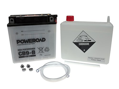 Batterie Poweroad YB9-B 12N9-4B-1 9AH für Aprilia Cagiva Daelim Derbi Gilera Honda Italjet Kawasaki KTM Malaguti Piaggio Triumph Vespa Yamaha