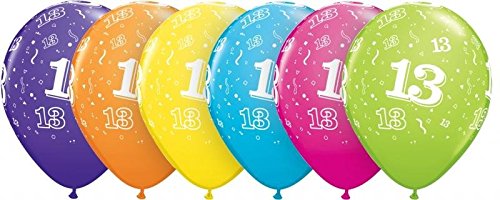 6 Luftballons Zahl 13 Geburtstag Deko Zahlenballon 13 Farbig Sortiert Ca 28 30 Cm Ballongas Geeignet Deko 13 Geburtstag Amazon De Lebensmittel Getranke