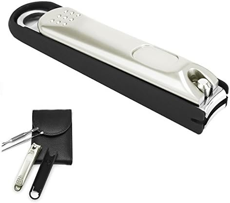 Nail Clippers, Nail Cutter, Professional Nail Clipper Set Kit Best for Fingernail and Toenail, for Men &amp; Women, with Nail Catcher Nail File Ear Pick Nail Cuticle Pusher and Leather Case (Gold)