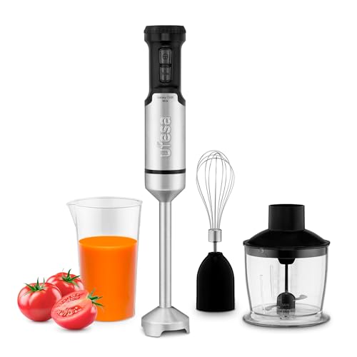 Galaxy Max Frullatore a Immersione, Potenza 1500 W, Controllo a 24 velocità + TURBO, 4 Lame ad Alta Efficienza, Design Ergonomico e Anti-schizzi, Accessori Inclusi, Senza BPA