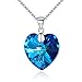 EleQueen 925 Sterling Silver Heart of Ocean Titanic Inspired Pendant Necklace Made with Swarovski Crystals