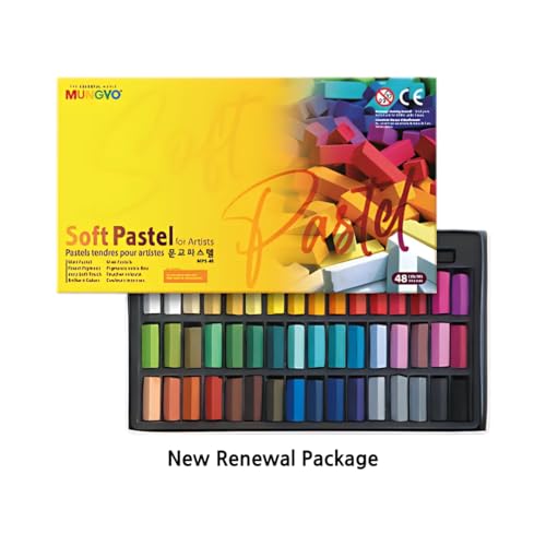 MUNGYO Soft Pastel Set – 48 Colors | Square Pastels for Artists | Smooth & Blendable Colors