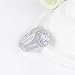 FENDINA 925 Sterling Silver Round Split Shank Bridal Engagement Rings for Women