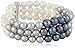 Sterling Silver and Dyed Multi-Color Freshwater Cultured Pearl Bracelet, 7.5