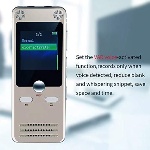 Digital Voice Recorder 8GB Voice Activated Recorder Dictaphone with MP3 Player, 1536Kbps Noise Reduction Audio Microphone for Lectures, USB, Rechargeable, Meetings, Interviews