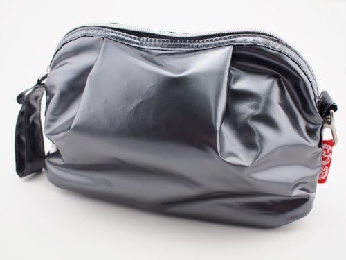 Dragon Label Cosmetics Shiny Travel Bag Simple Fancy Stylish Lady Small Pouch (Silver Grey)