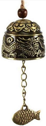 DDLBiZ Vintage Dragon Fengshui Bell Good Luck Bless Home Garden Hanging Wind Chime (Fish)