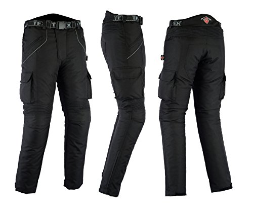 Texpeed heren motorbroek - 4 seizoen cargo Cordura waterdicht CE (EN 1621-1) bescherming - Zwart - Alle maten - Image 4
