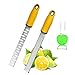 Zester Grater Stainless Steel Rasper with Utensil Blade for Orange Cheese Vegetable Chocolate Safe Cover Peeler 2 Pack