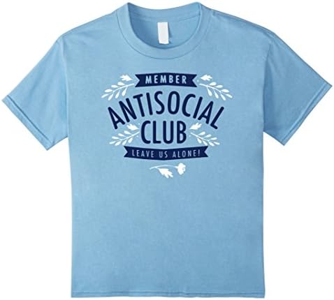 unisex-child MEMBER ANTISOCIAL CLUB LEAVE US ALONE SHIRT 4 Baby Blue