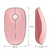 Wireless Mouse, VEGCOO Silent Click Mouse Potable With Nano Receiver, Optical Laptop Mice for PC, Macbook, Computer (C3 Pink)