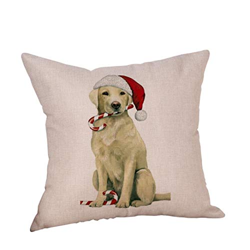 Pillow Case Sofa Bed Home Decor Christmas Dog Linen Cushion Cover Throw Bell (L) - Thumbnail 2