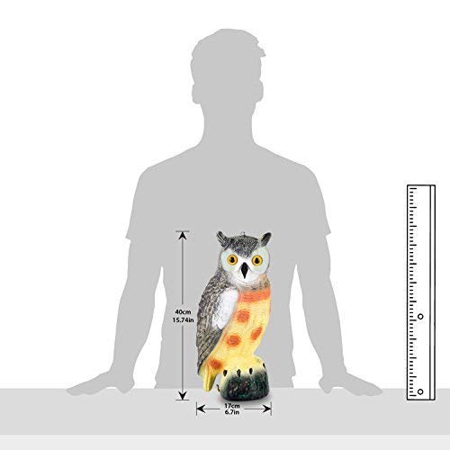 Large Scarecrow Owl Decoy Statue by briteNway Realistic Fake Owl