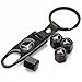 iDoood Steel Car Air Tire Valve Caps and Black Keychain Combo Set for Mercedes Benz
