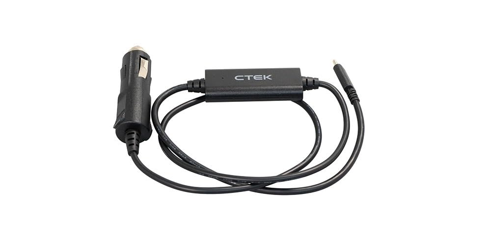 CTEK 40-464 Replacement USB-C Charging Cable CS FREE Portable Battery Charger Maintainer, 12V Plug, Black