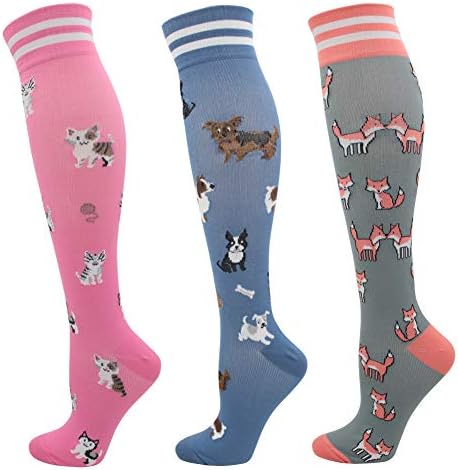 Compression Socks Women (Best Support,15-25mmhg,Knee High,Colorful,Cute,Funny,Novelty,Graduated,Sports Stockings)