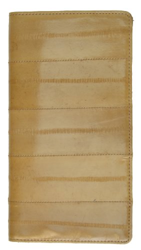 Genuine Eel Skin Leather Checkbook Cover Credit Card Holder Id Window by Marshal