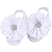 FEITONG 2016 1Pair Infant Pearl Chiffon Barefoot Toddler Foot Flower Beach Sandals (White)