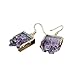 ZENGORI 1 Pair Gold Plated Natural Amethyst Druzy Slice Druzy Dangle Earrings WX014