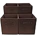 Sorbus Foldable Storage Cube Basket Bin (4 Pack, Chocolate)