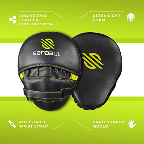 Sanabul Essential Boxing MMA Punching Mitts (Black/Green) Pricepulse