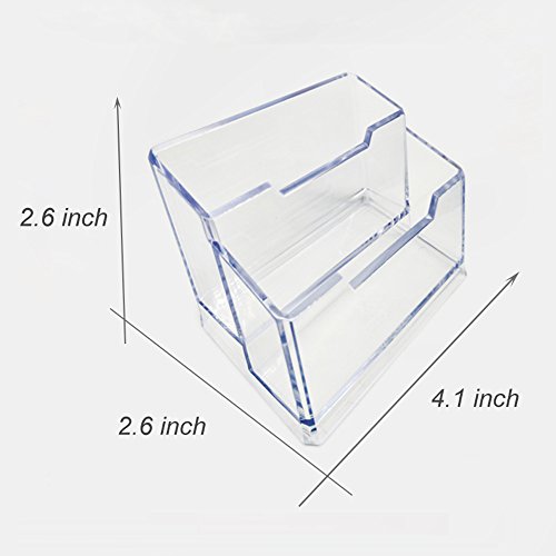 Maogear Business Card Case Holder, 2 Tier Premium Acrylic Clear Business Card Holder Display, Plastic Business Card Stand Organizer for Office (1 Pack) - Thumbnail 5