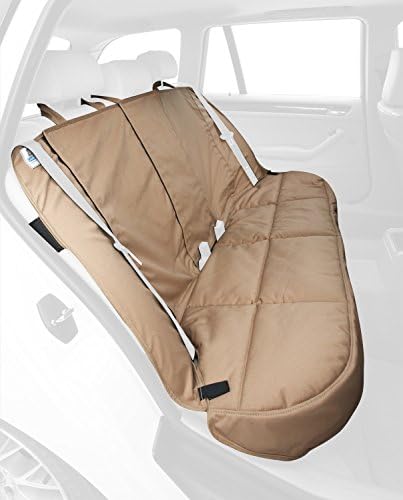 Canine Covers DCC4673PF Custom Seat Protector Black Paw Print on Fathom (Light Charcoal) Polycotton Custom Seat Protector