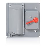 Leviton WP2SG-GY Weatherproof Cover, Plastic Flat