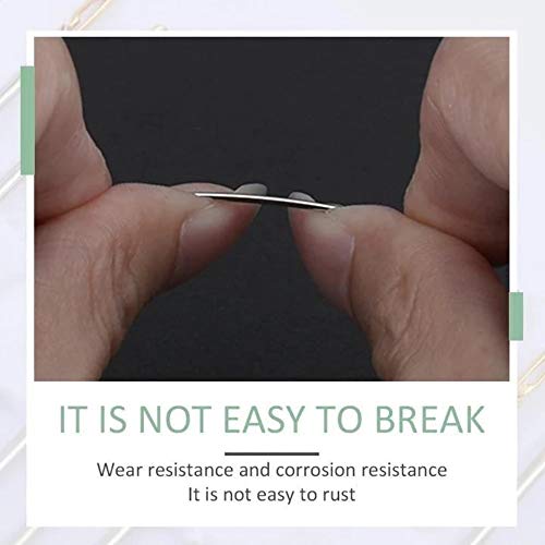 Self-Threading Needles, Sewing Self Threading Hand Needles Stitching Pins, Embroidery Hand Sewing Tools, Loop Thread Around The Needle, Pull Into Groove, You're Done With Threading! (1 set, silver)