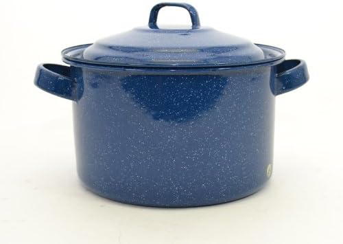Blue Speckled Enamelware Stock Pot w/Lid-4 Quart, 5H x 8D