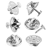 120 Pairs Butterfly Clutch Tie Tacks Pin Back Replacement with 8mm Length Blank Pins for Craft Making, Silver