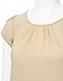 Doublju Cap Sleeve Loose Fit Pleated Woven Crepe Blouse Top For Women