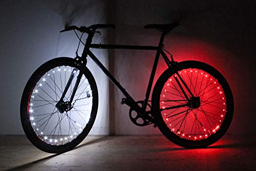 Monkey Light NLX1 LED Bike Wheel Lights, Assembled in USA. Attaches to Spokes Near The tire. 100% More: 40 LEDs Included. Fully Waterproof and Durable Cool Bicycle Safety Accessory. (Red)
