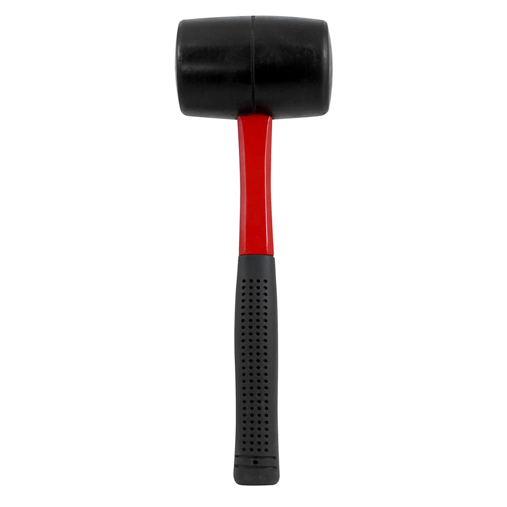 Dekton Fiberglass Rubber Mallet 32oz-Durable Fiberglass Handle| Non-Marring Rubber Head| Ideal for Carpentry, Construction| Impact-Resistant | Comfortable Grip| Versatile Tool for Precision Striking